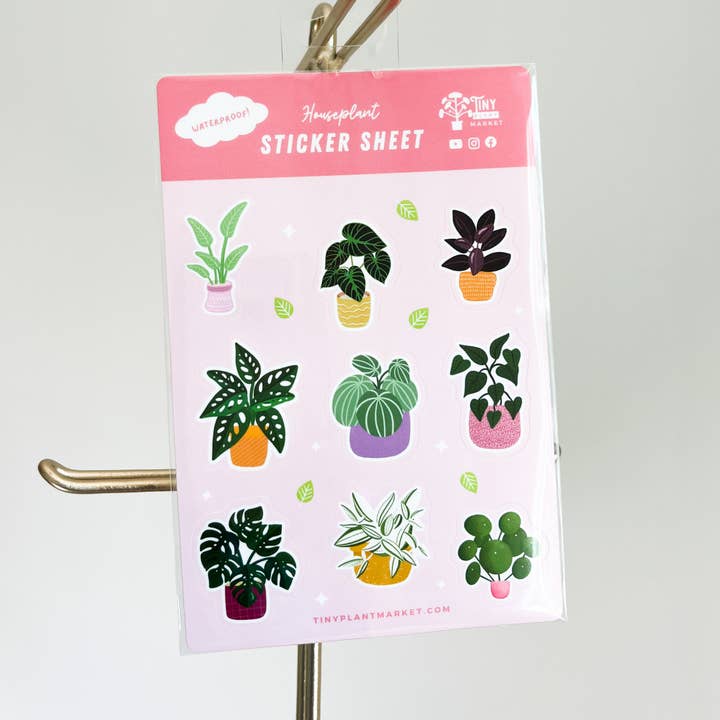 Feuille d'autocollant pour plantes pour la vente par Tiny Plant Market