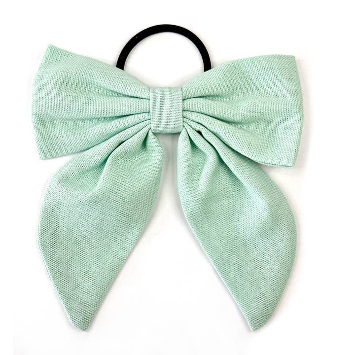 Beau Bottles Mint Green Linen Bottle Bow for wholesale by Beau Bottles