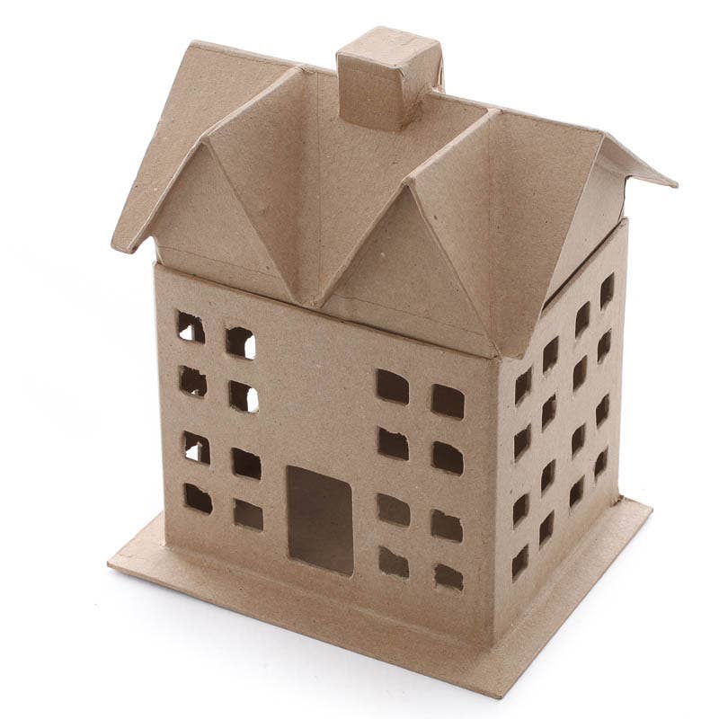 Factory Direct Craft - Wholesale Decorative Tabletop Object - Premade Paper Mache Putz House Box - 7" x 9" x 5-1/2" 2