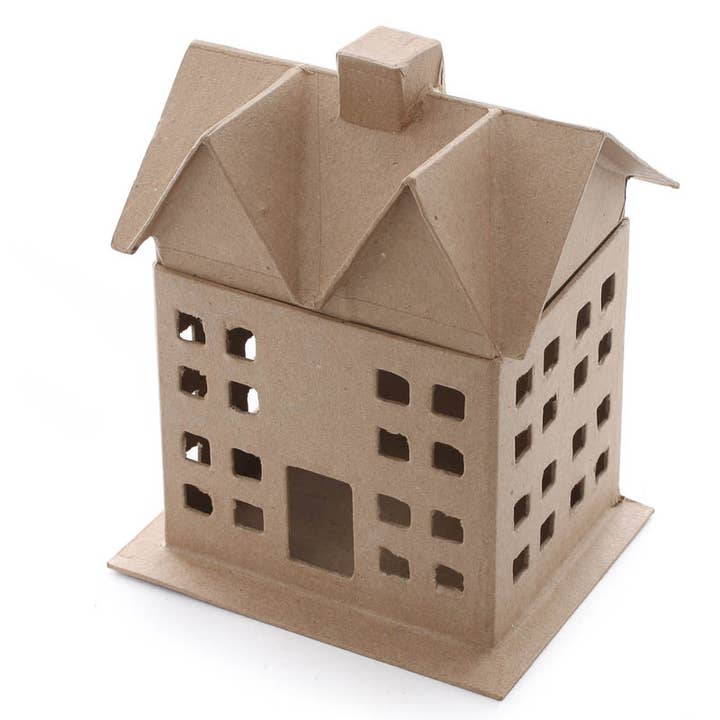 Factory Direct Craft - Wholesale Decorative Tabletop Object - Premade Paper Mache Putz House Box - 7" x 9" x 5-1/2" 2