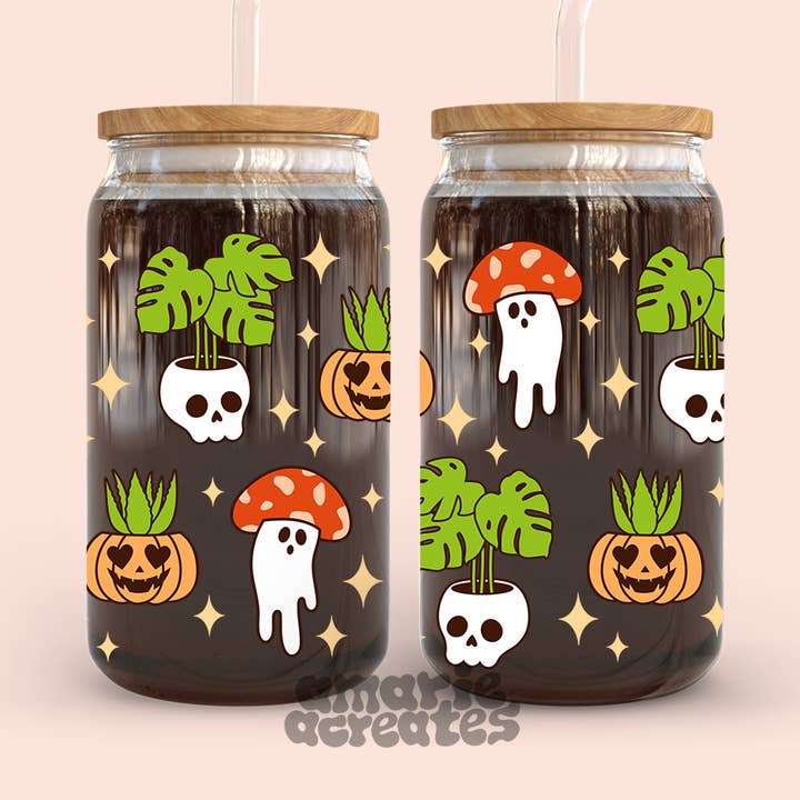 Tazza in vetro Spooky Plants per la vendita all'ingrosso da parte di amarieacreates