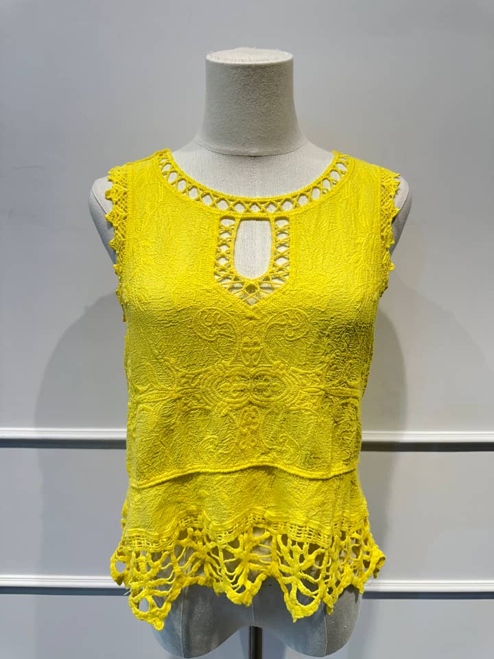 Embroidered Lace Sleeveless Top - 001 for wholesale by AMARIA