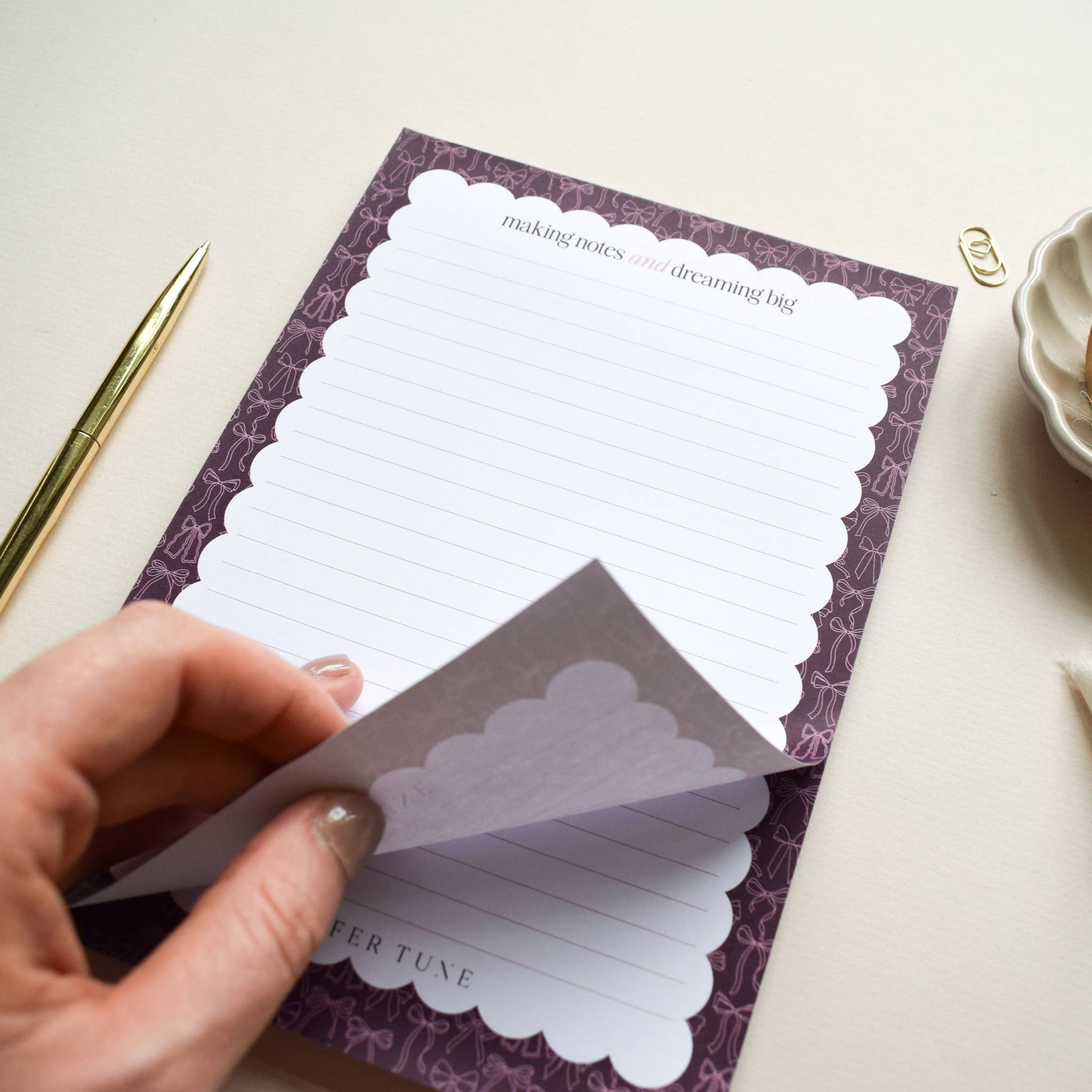 Jennifer Tune - Wholesale Notepad - A5 Notepad with Bows Design4