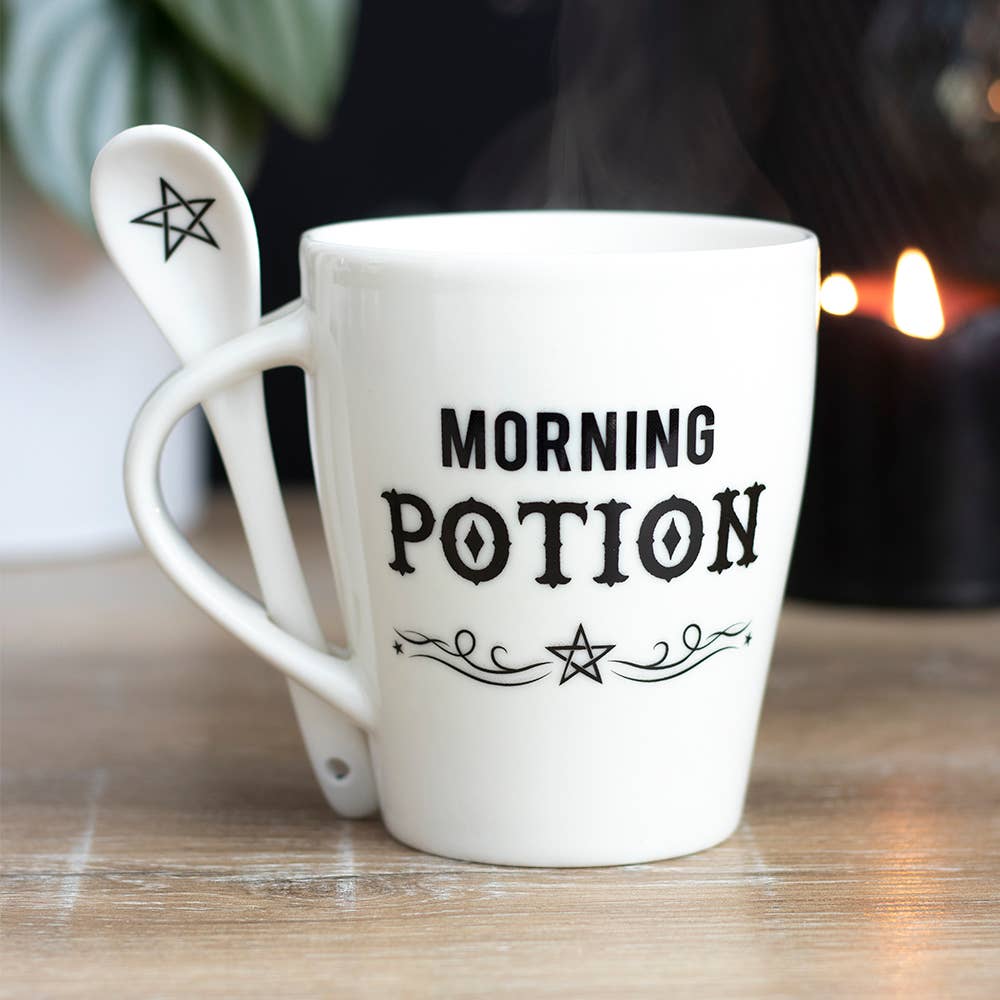 Something Different Wholesale - Wholesale Coffee Mug - Morning Potion Mug and Spoon Set