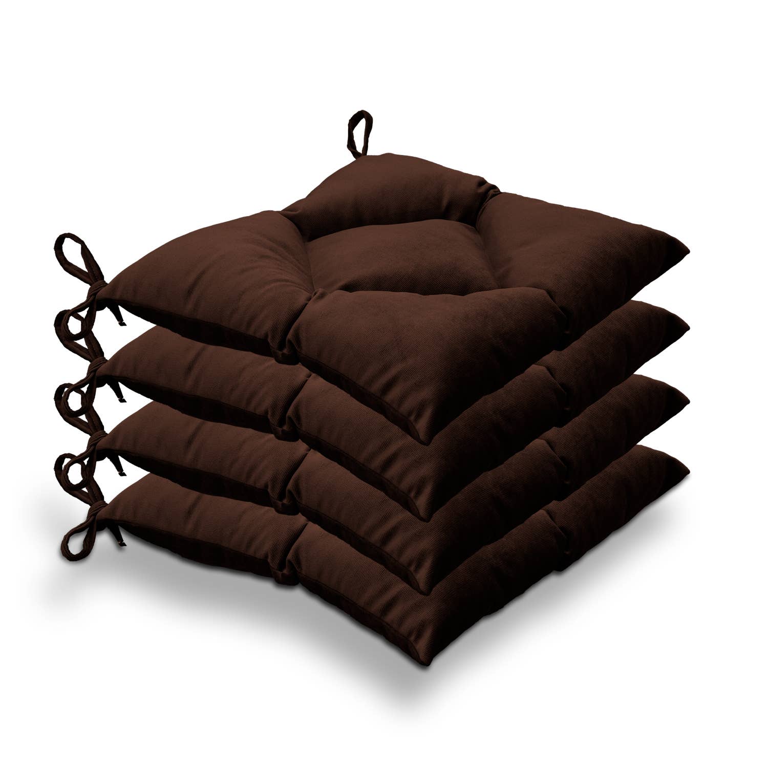 CASASRO - Venta al por mayor Cojines para sillas - CASASRO® Cojines para sillas de comedor | Juego de 4 de 40x40 cm | Tela de terciopelo suave lavable en 9 colores | Cojines con lazos para sujetar3