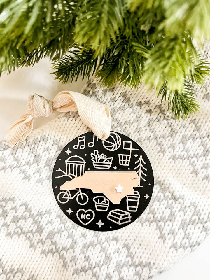 Chapel Hill Icon Metal Ornament for wholesale by Mae Designs LLC