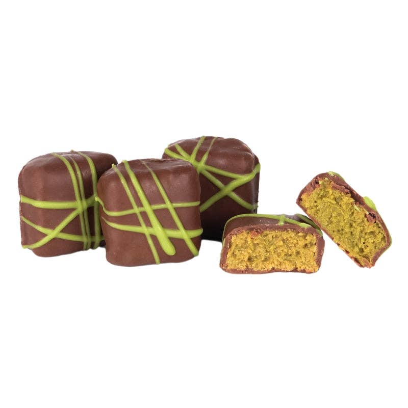Ticket Chocolate - Wholesale Chocolate Covered Sweets - Handcrafted Dubai Pistachio Chocolate Bonbons: 24 (Bulk)1