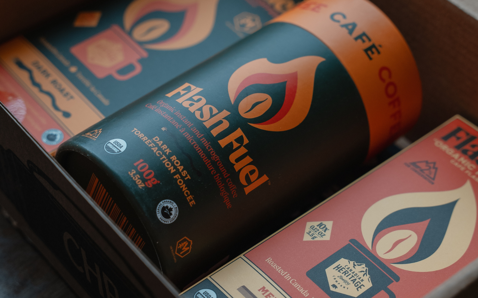 Canadian Heritage Roasting Company - Wholesale Instant Coffee/Espresso - Flash Fuel Organic Instant Coffee - Matchbox - Medium Roast1