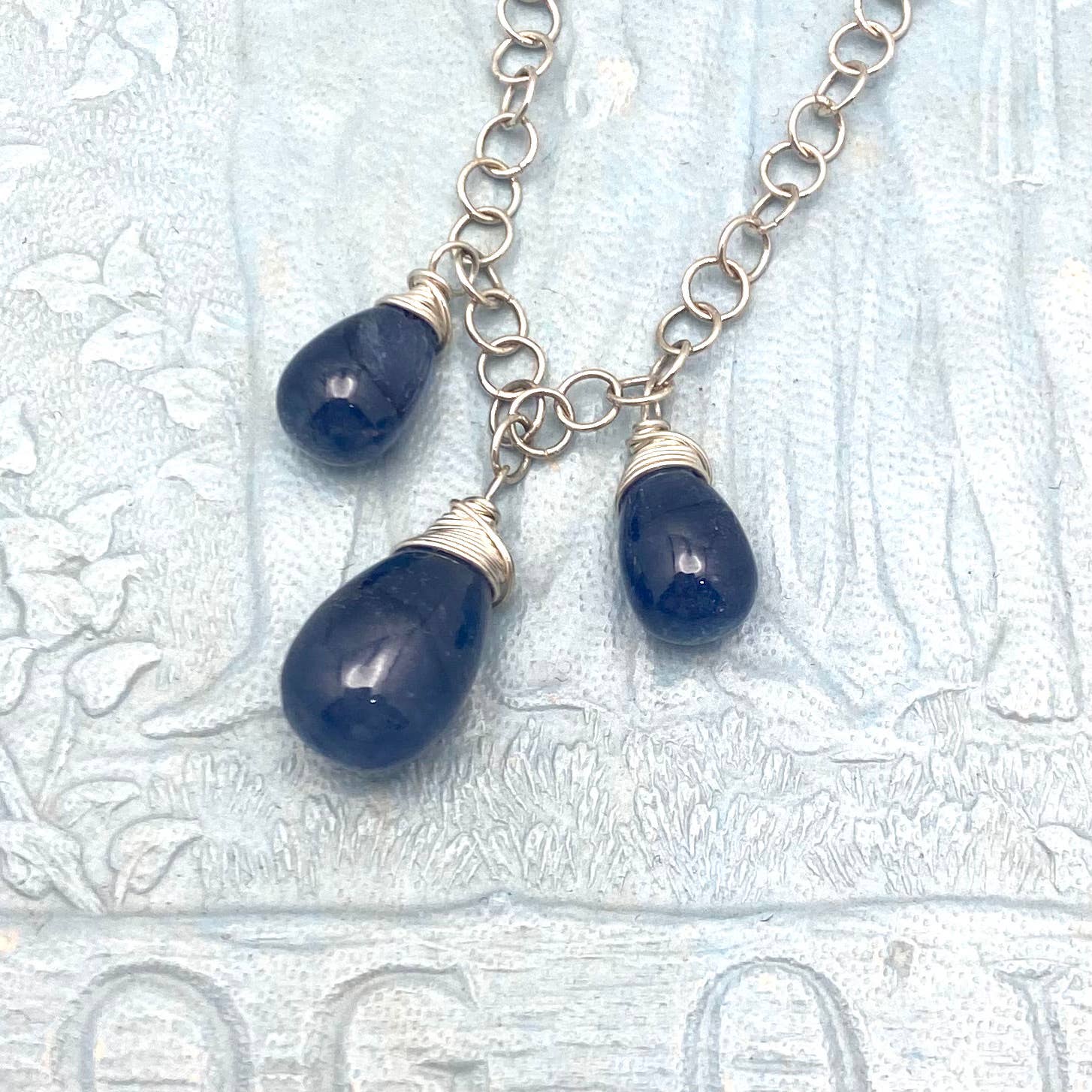 Nouveau Plaqué Argent lave pierre volcan pendentif en forme de cœur perles breloques Collier Jewelry 