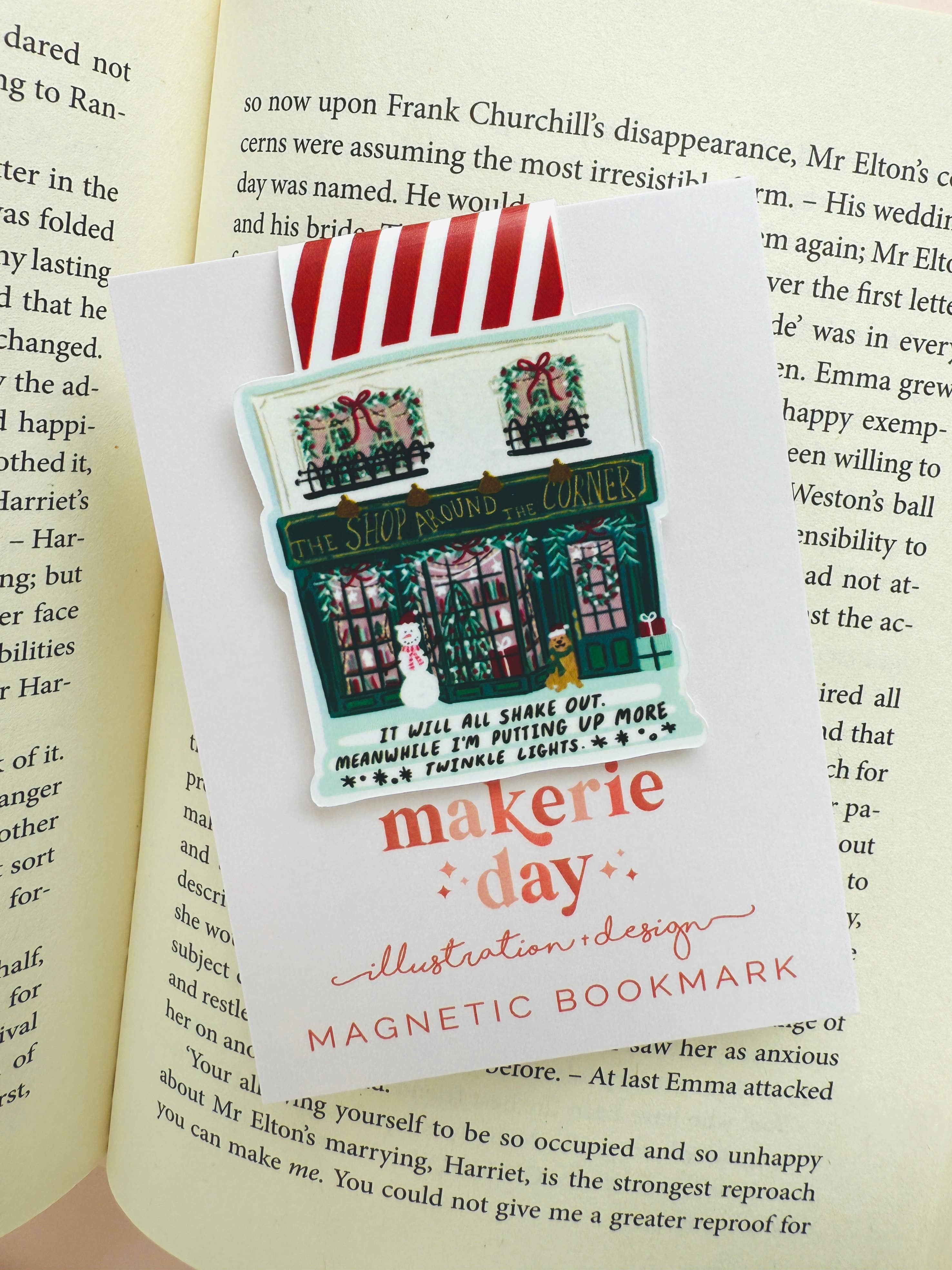 Makerie Day - Wholesale Bookmark - Christmas Shop Around the Corner Bookmark  1