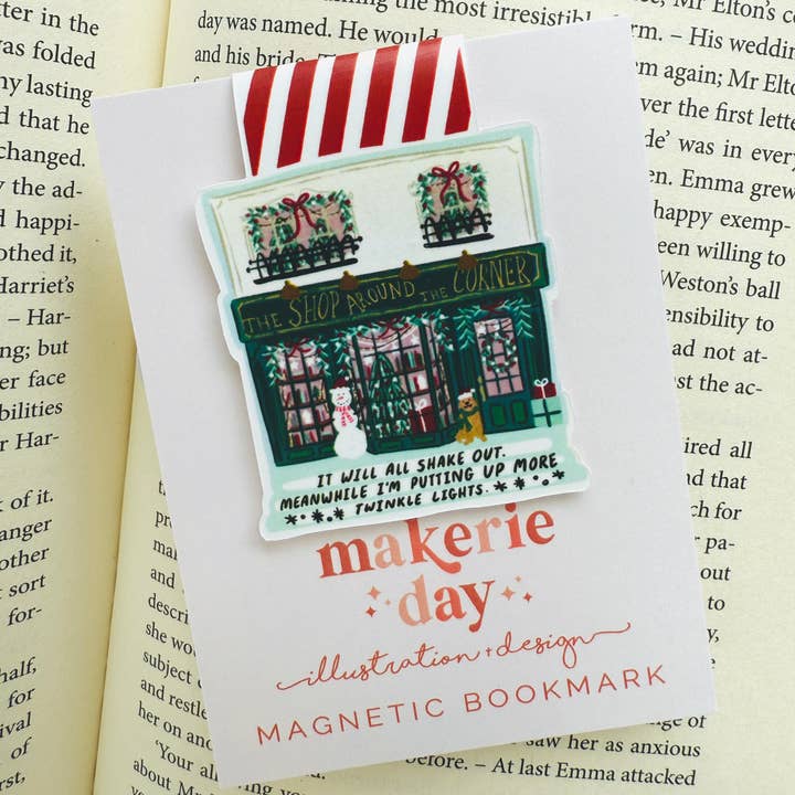 Makerie Day - Wholesale Bookmark - Christmas Shop Around the Corner Bookmark 1