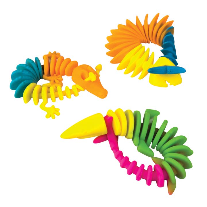 Geddes - Wholesale Fidget Toy - Kids - RAINBOW REPTILE SKELETON TOY 24/BAG