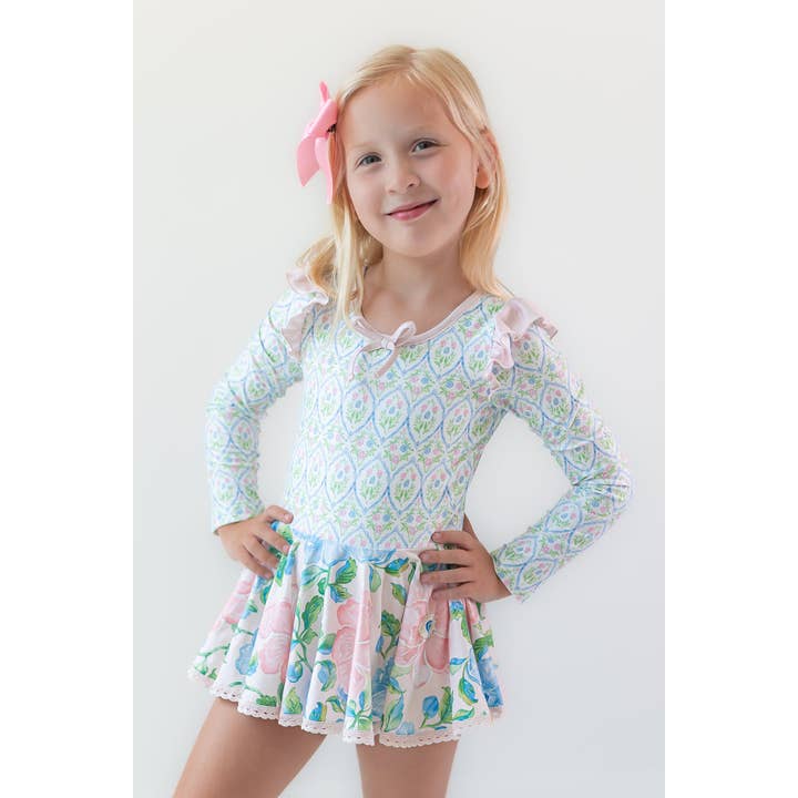 Farrah Leotard - Blush & Bloom (Manica Lunga) per la vendita all'ingrosso da parte di Cheeky Plum