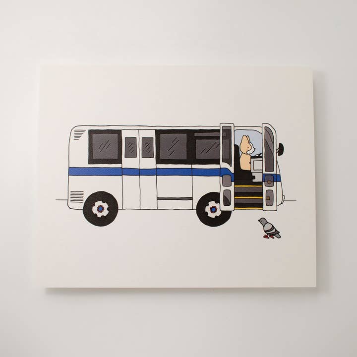 NYC Bus Pigeon 8x10 Art Print for wholesale by Tiffbits