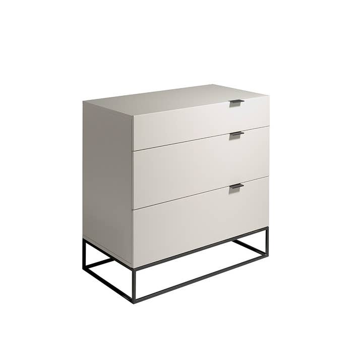 ANGEL CERDA - Wholesale Bedroom Furniture - Dresser in MDF lacquered in Gloss Pearl Grey, handles