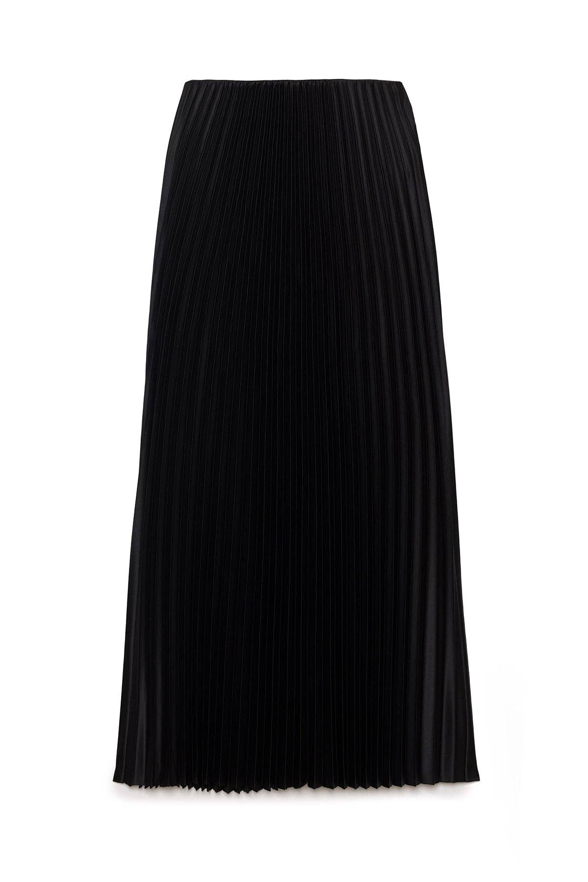 Black PLEATED SKIRT - MAXI LENGTH, HIGH WAIST for wholesale on Faire5