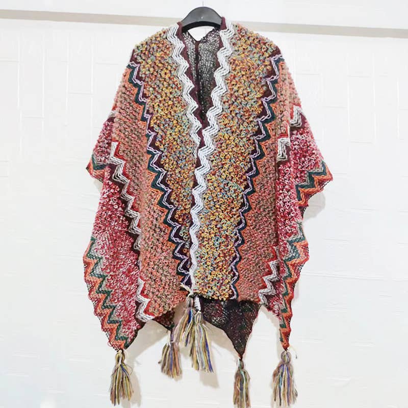 Rosa Clothing - Wholesale Kimono - Women's - Western Colorful Pop stripe Crochet Cardigan kimono shawl7