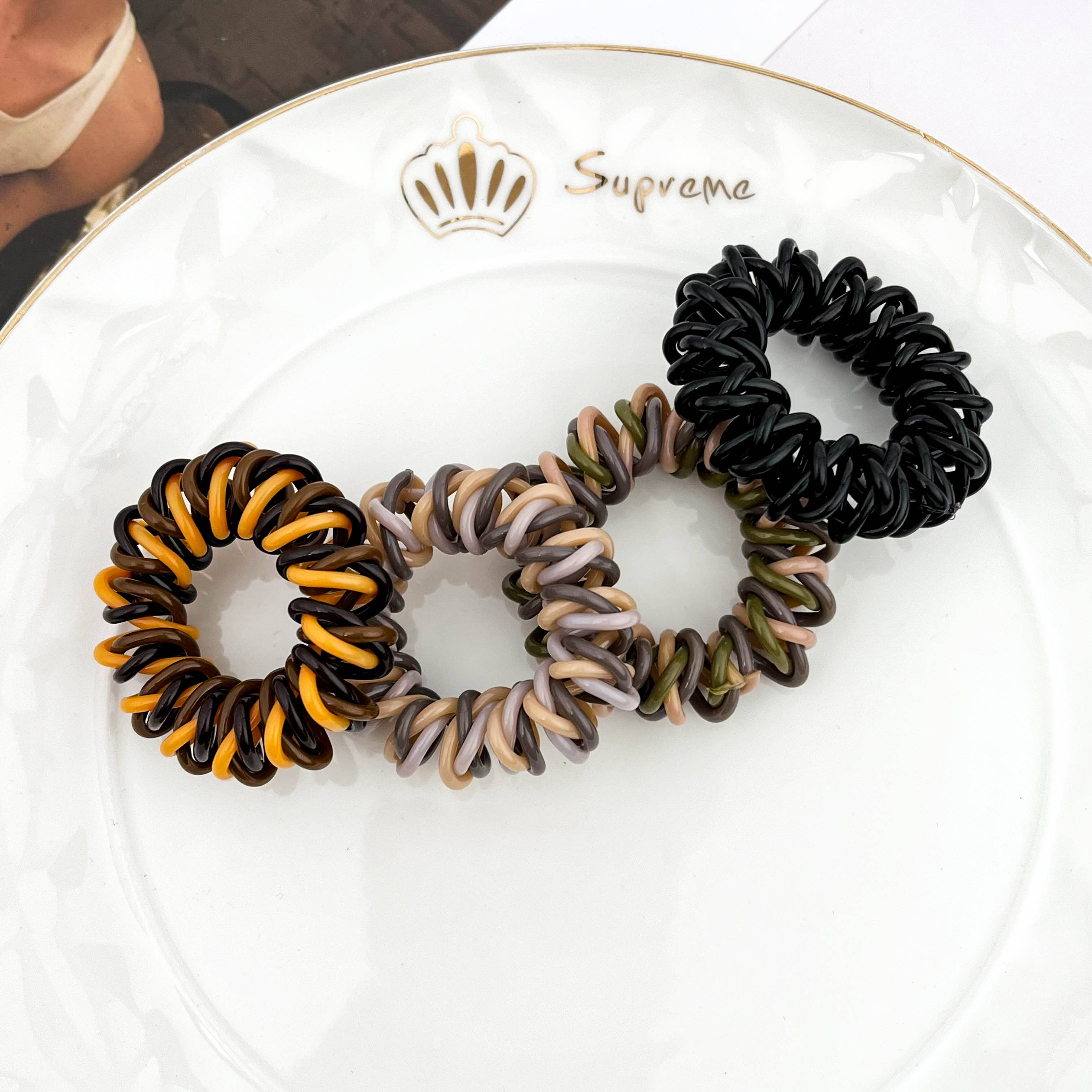 mildstyles - Wholesale Hair Tie - Two-Tone Telephone Cord Hair Tie – High Elasticity & Durabl5