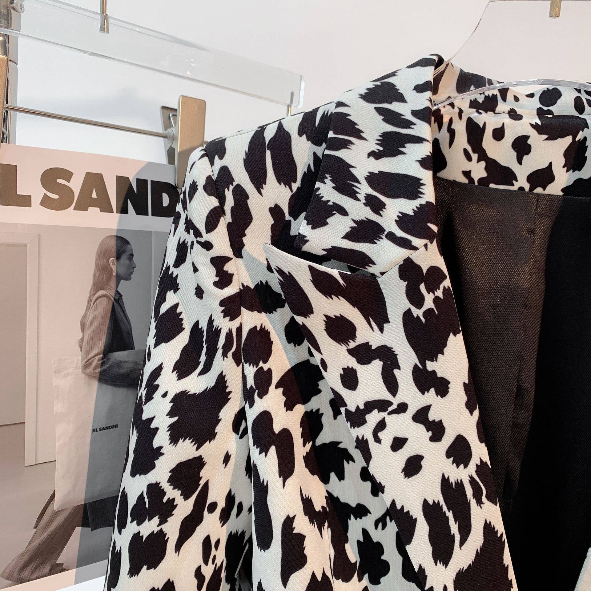 Noir BL043L Blazer à imprimé léopard Blazer à imprimé dégradé décontracté en vente sur Faire7