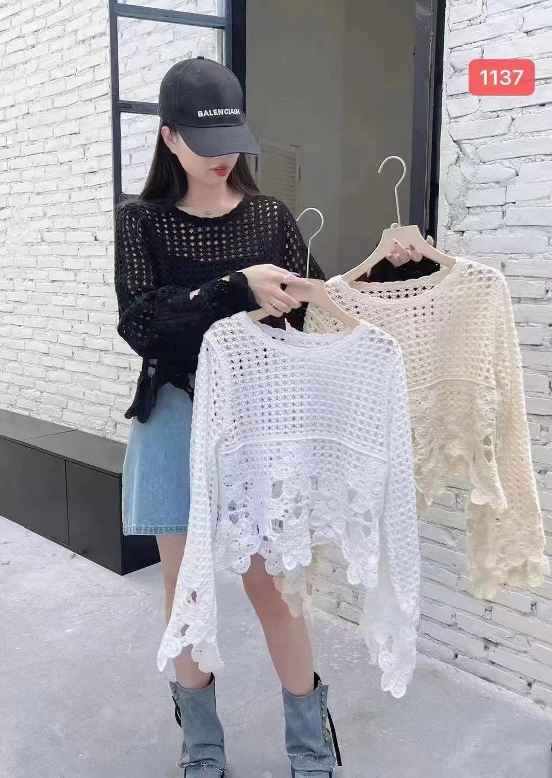 Hope & Sunshine – Großhandel Strickoberteil – Damen – Besticktes Spitzen-Crop-Top10