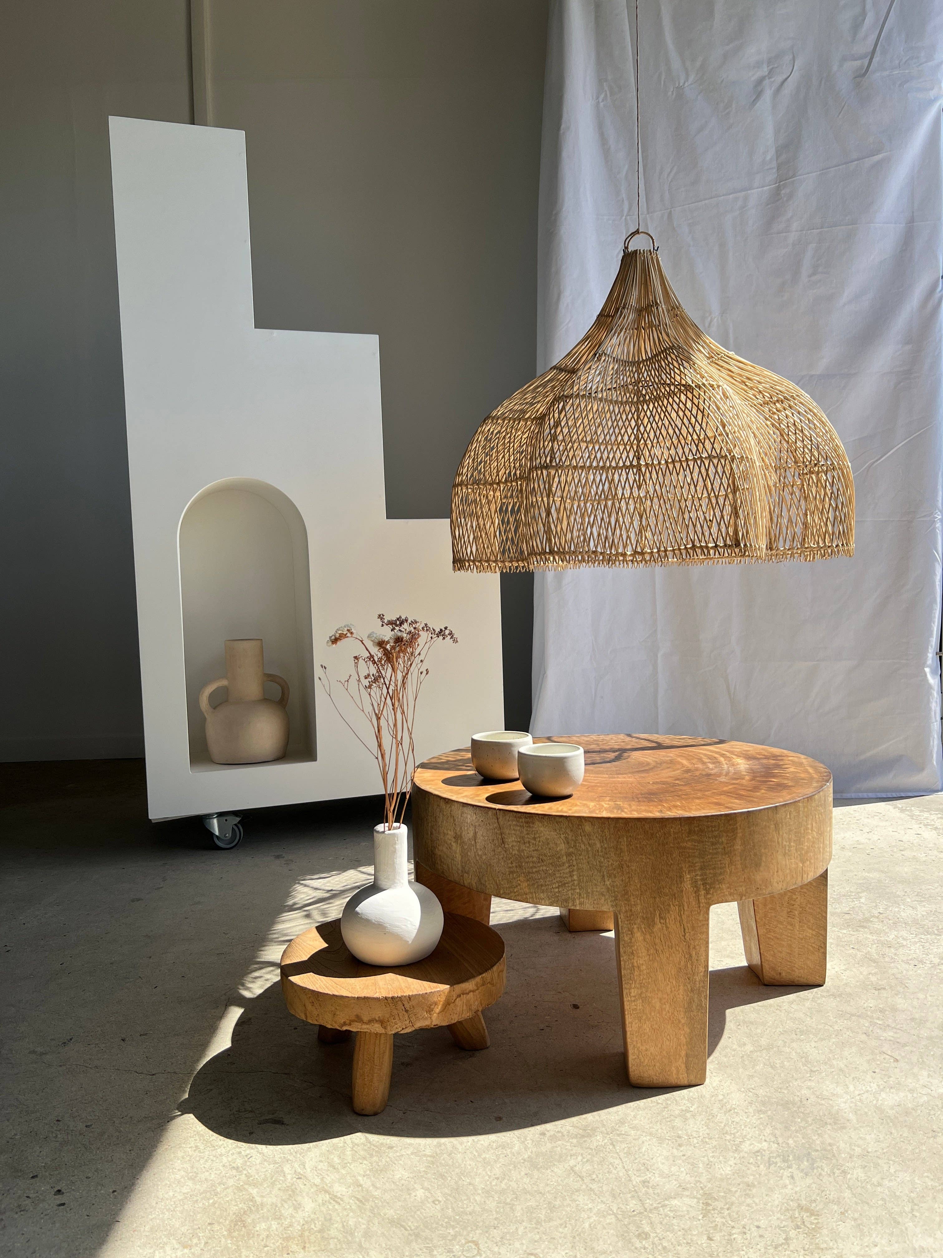 Office Objets - Wholesale Chandelier/Hanging Light - Pendant light, flower-shaped rattan fixture, tulip, corolla H:80cm D80cm95