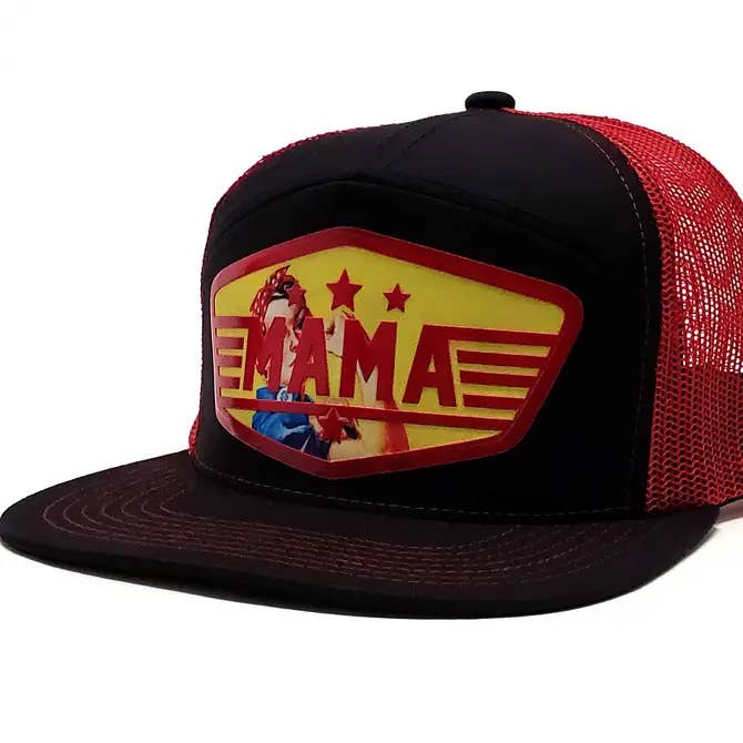 Casquette patch « Mama » en verbiage rétro en vinyle pour la vente par Peace and Dozen Inc