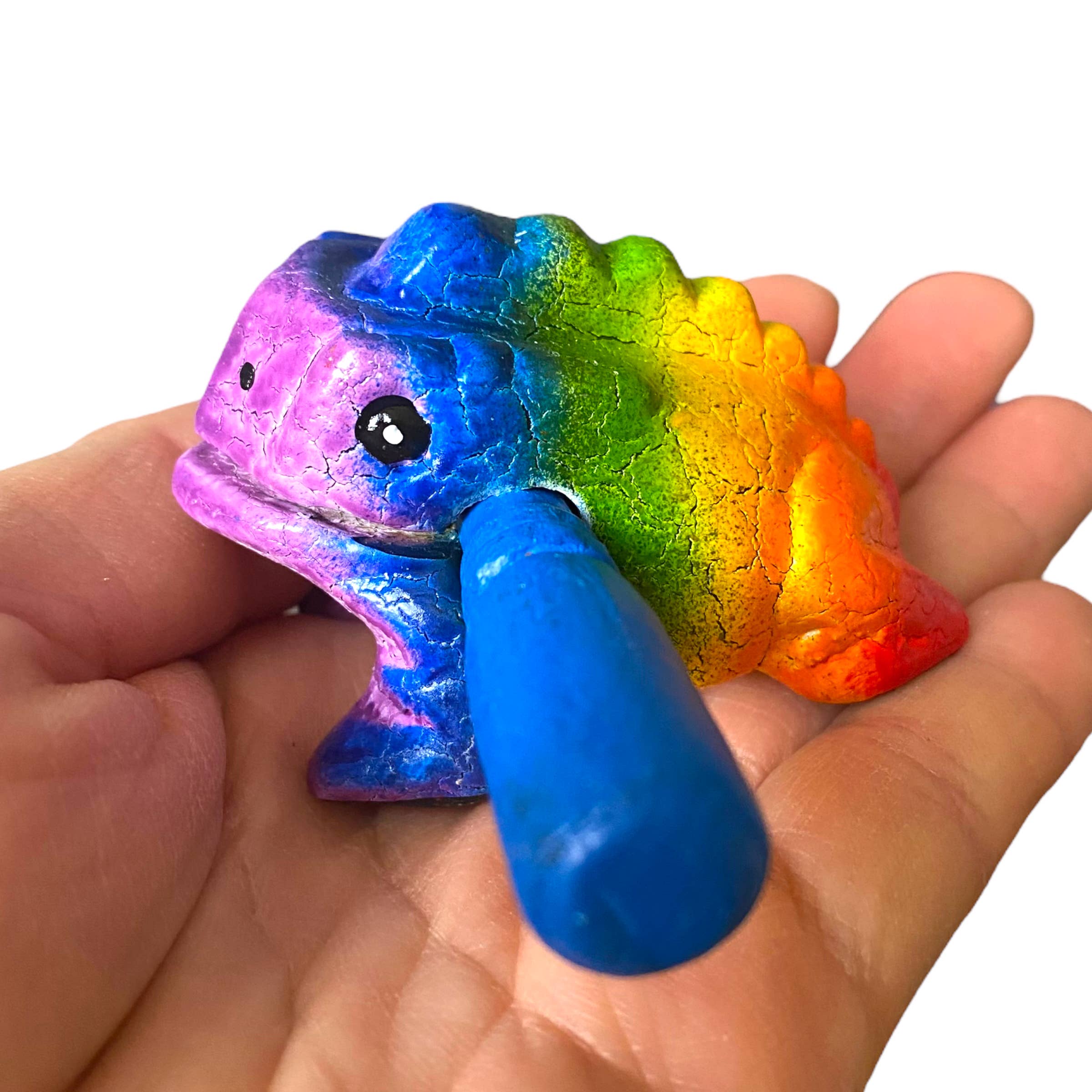 Music Frog Co - Vendita all'ingrosso Gioco musicale - Bambini e neonati - Strumento a percussione rana musicale in legno arcobaleno piccolo da 2"11