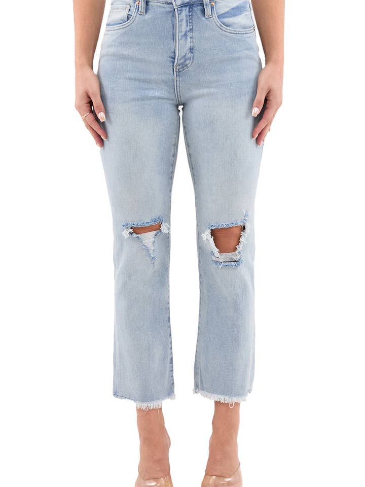 Dylan Hög Midja Croppade Raka Jeans för wholesale av RFM