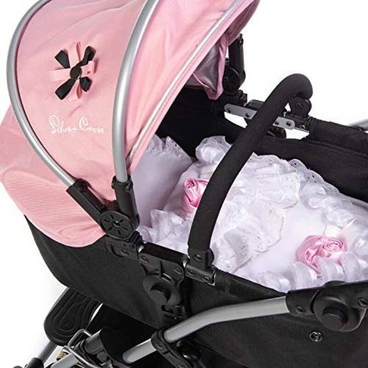 Roma – wholesale Doll accessory kit – Kids – Roma Dolls Pram 2 Piece Bedding Set - White and Pink Rose