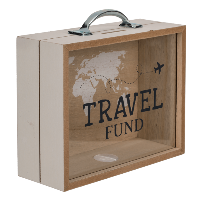 Out of the blue KG - Wholesale Money/Piggy Bank - Wooden savings box, Travel Fund,2