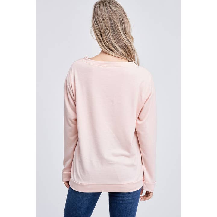 Phil Love - Wholesale Graphic Sweatshirt - Women's - Cowboy santa print french terry sweatshirt