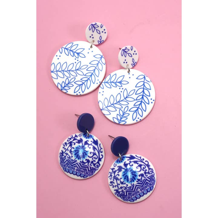 JOSSLYN by wall to wall - Wholesale Dangle Earrings - TRENDING TOILE PATTERN FLORAL DROP EARRINGS | 40E356