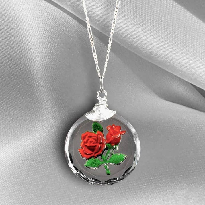925 sterling silver necklace “roses” - K925-47 for wholesale by MadamLili