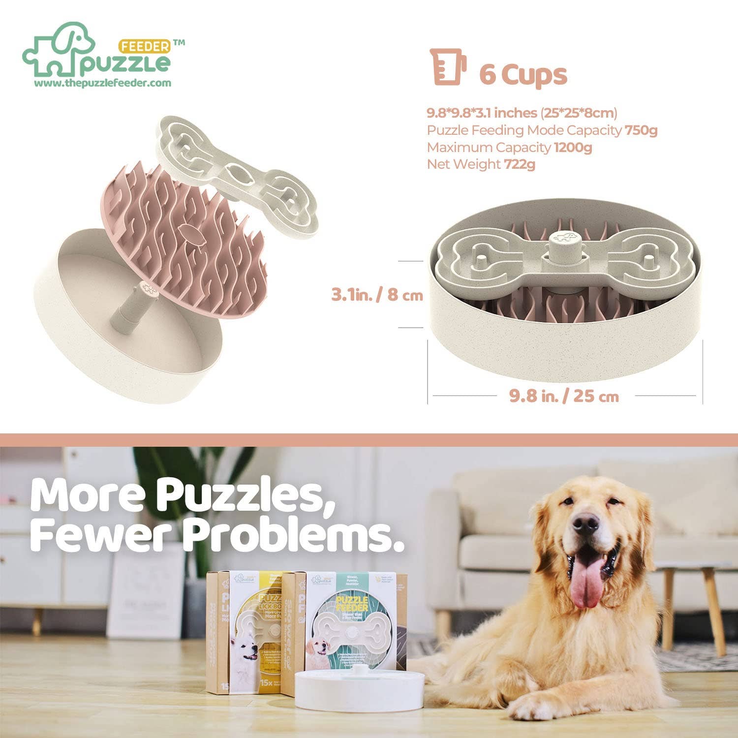 Pet Future llc - Vendita all'ingrosso Ciotola - Cani e gatti - Ciotola Puzzle Feeder per Cani a Alimentazione Lenta, Adatta a Tutte le Razze2
