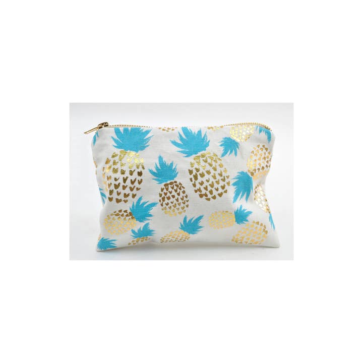 Concepts Pineapple Pouch – 8x5 Ivory Zippered Delight for wholesale by Concepts In Time