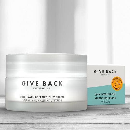24h Hyaluron Creme - SOZIALE PROJEKTE für den Großhandel von GIVE BACK Cosmetics