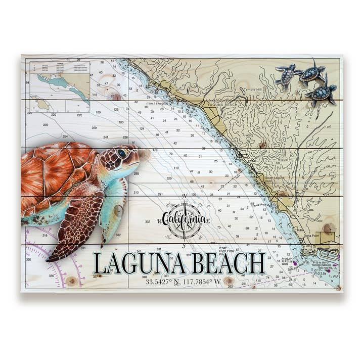 Laguna Beach, CA 18x24 Wood Pallet Map for wholesale by Map Mom
