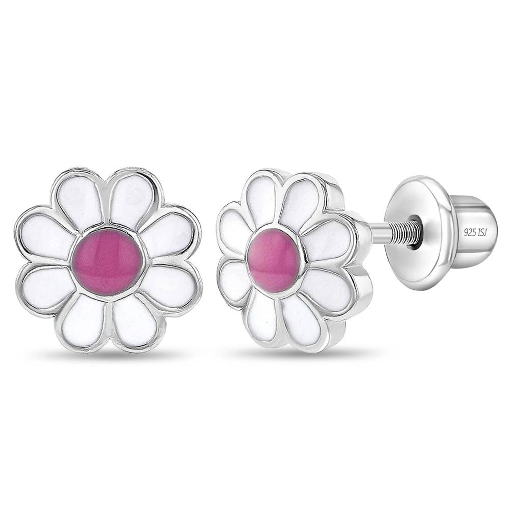 In Season Jewelry – brincos - Crianças por atacado – Brincos Daisy Bebê/Criança/Criança - Prata Esterlina7