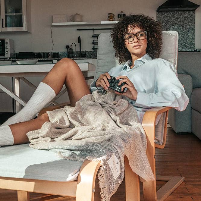 Primitive - Wholesale Throw Blanket - Dolcetto Linen Plaid Throw Blanket W015