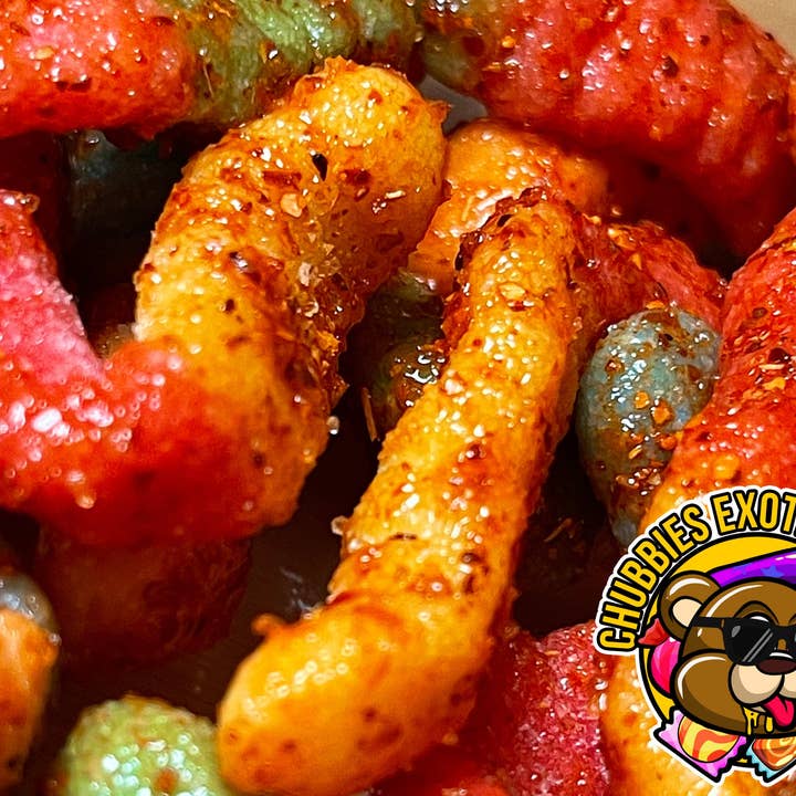 CHUBBIES EXOTIC SNACKS - Wholesale Gummy - Dulce Enchilados Sour Gummy Worms - Spicy Gummy Worms