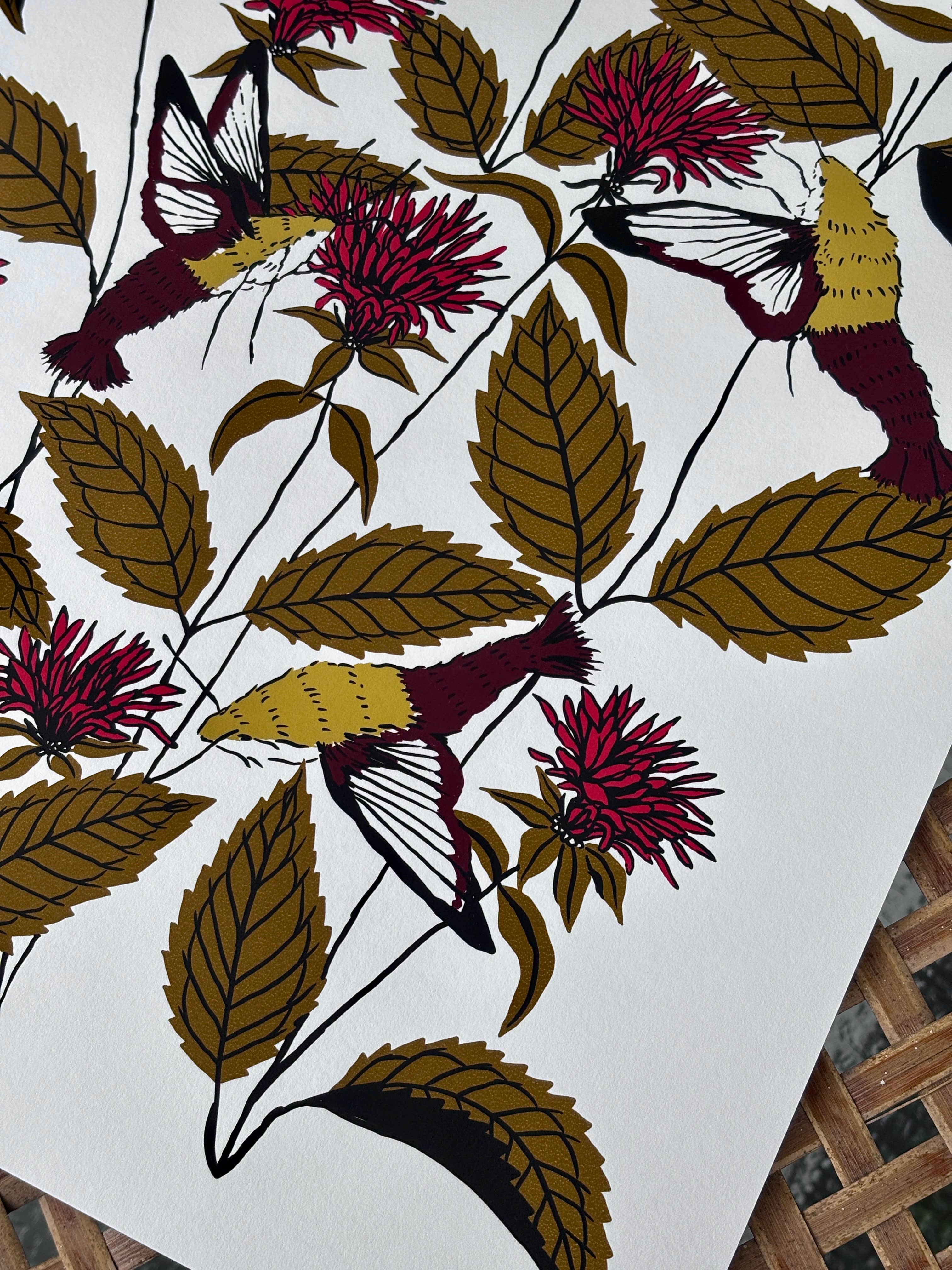 Needlebone, LLC - Wholesale Art Print - Bee Balm - 14x11 Print1