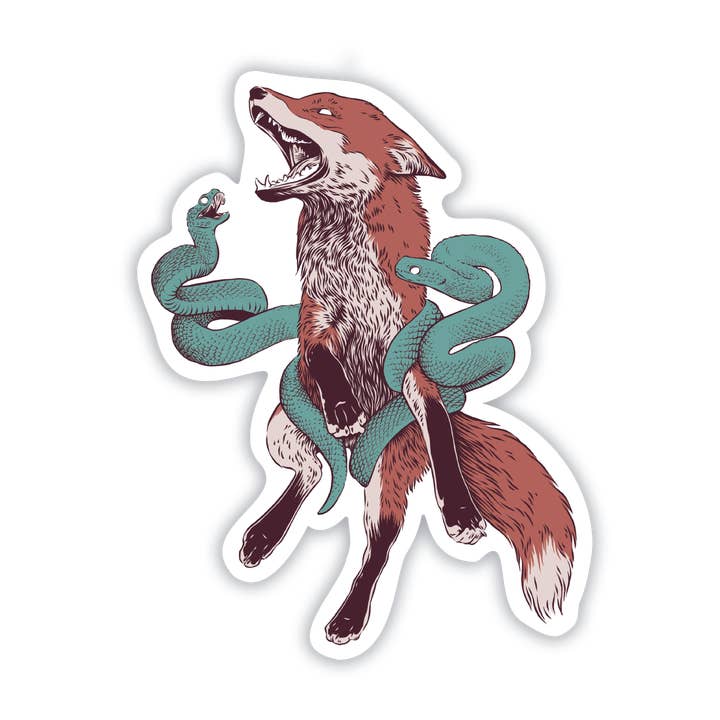 Fox and Snakes Sticker for wholesale by Jenn Sneary Art