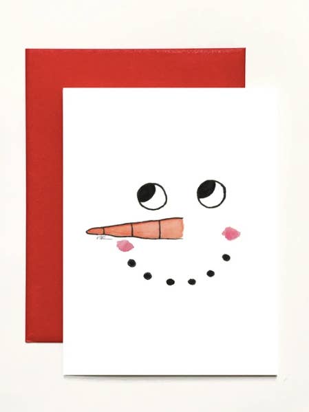 Snowman Face Greeting Card (single or boxed) for wholesale by k.Patricia Designs
