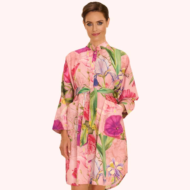Pink Oversized Shirt Dress - Floral Study - Petal for wholesale on Faire