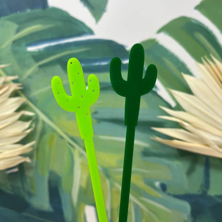 Cactus Stir Stick sæt med 4 for engroshandel hos The Tiny Umbrella