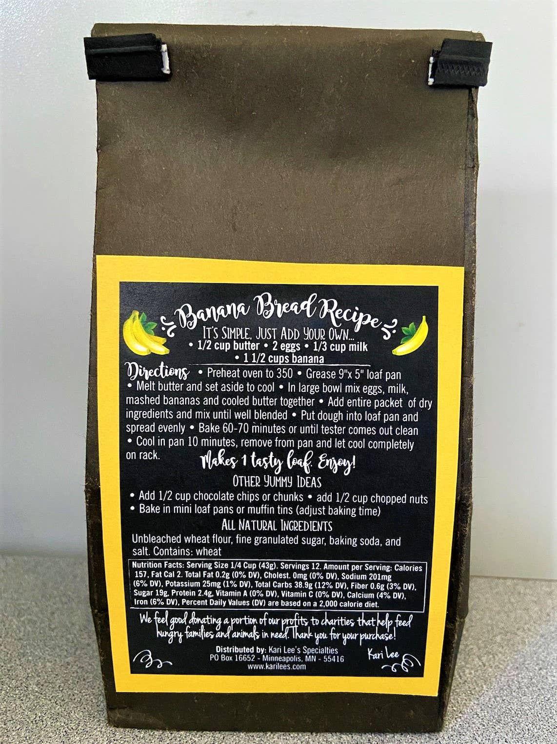 Kari Lee's Specialties - Wholesale Bread Mix - Banana Bread Mix1