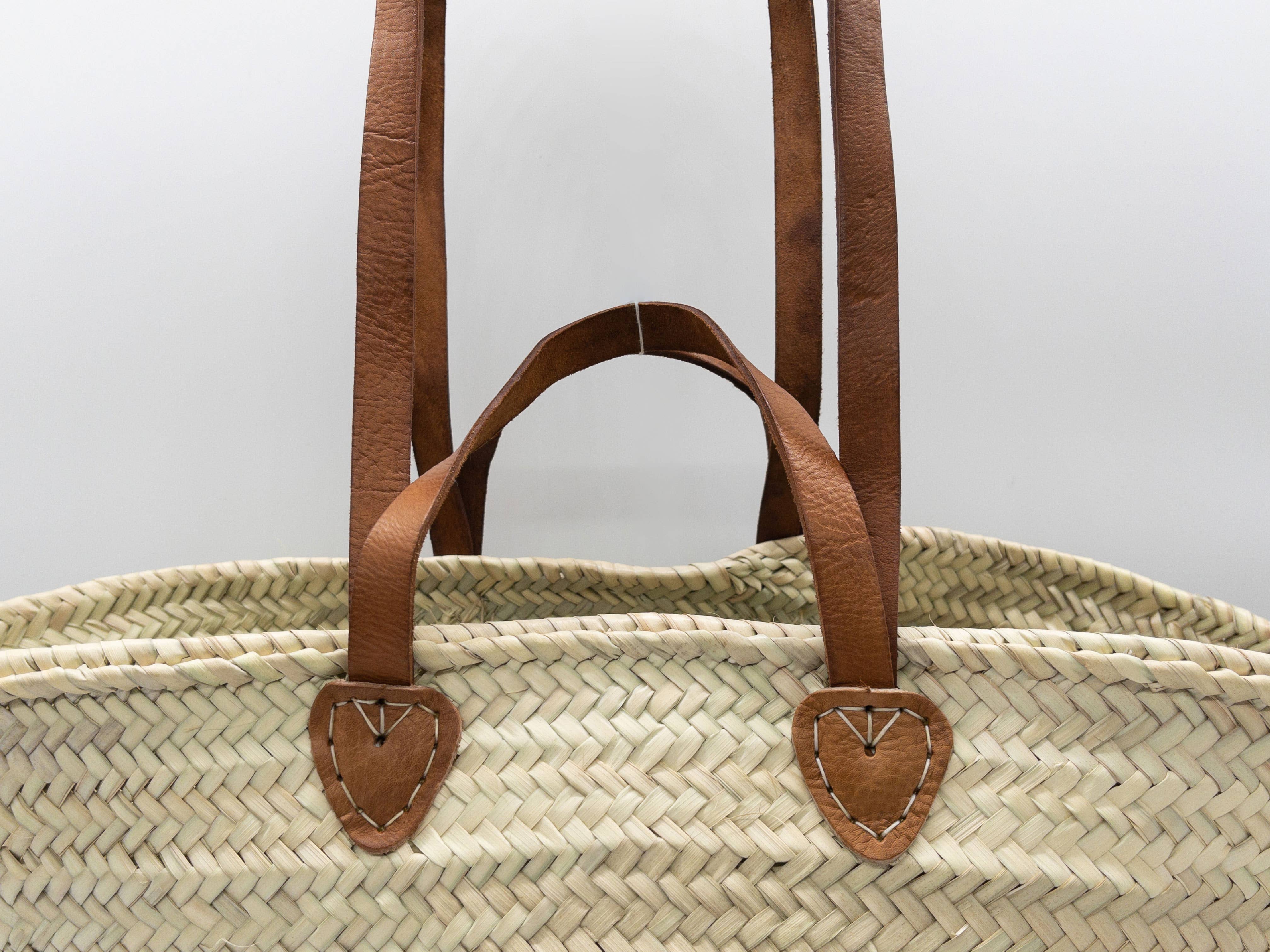 NomadWeave Ltd – Großhandel Strandtaschen – Handgefertigter Palmblattkorb mit doppelten Ledergriffen3