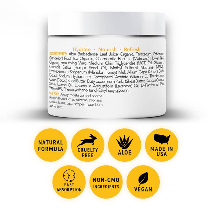 Super Natural Goods - Vente Crème/lotion pour le corps - Crème hydratante au miel de Manuka pour l'eczéma, l'acné et plus encore 16 oz