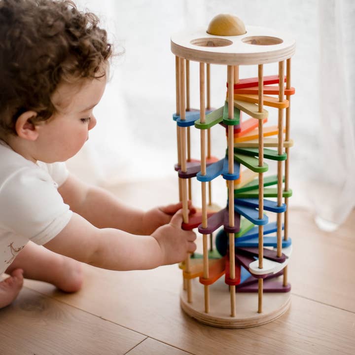 QToysUSA - Wholesale Wood Toy - Kids - Pound A Ball Tower