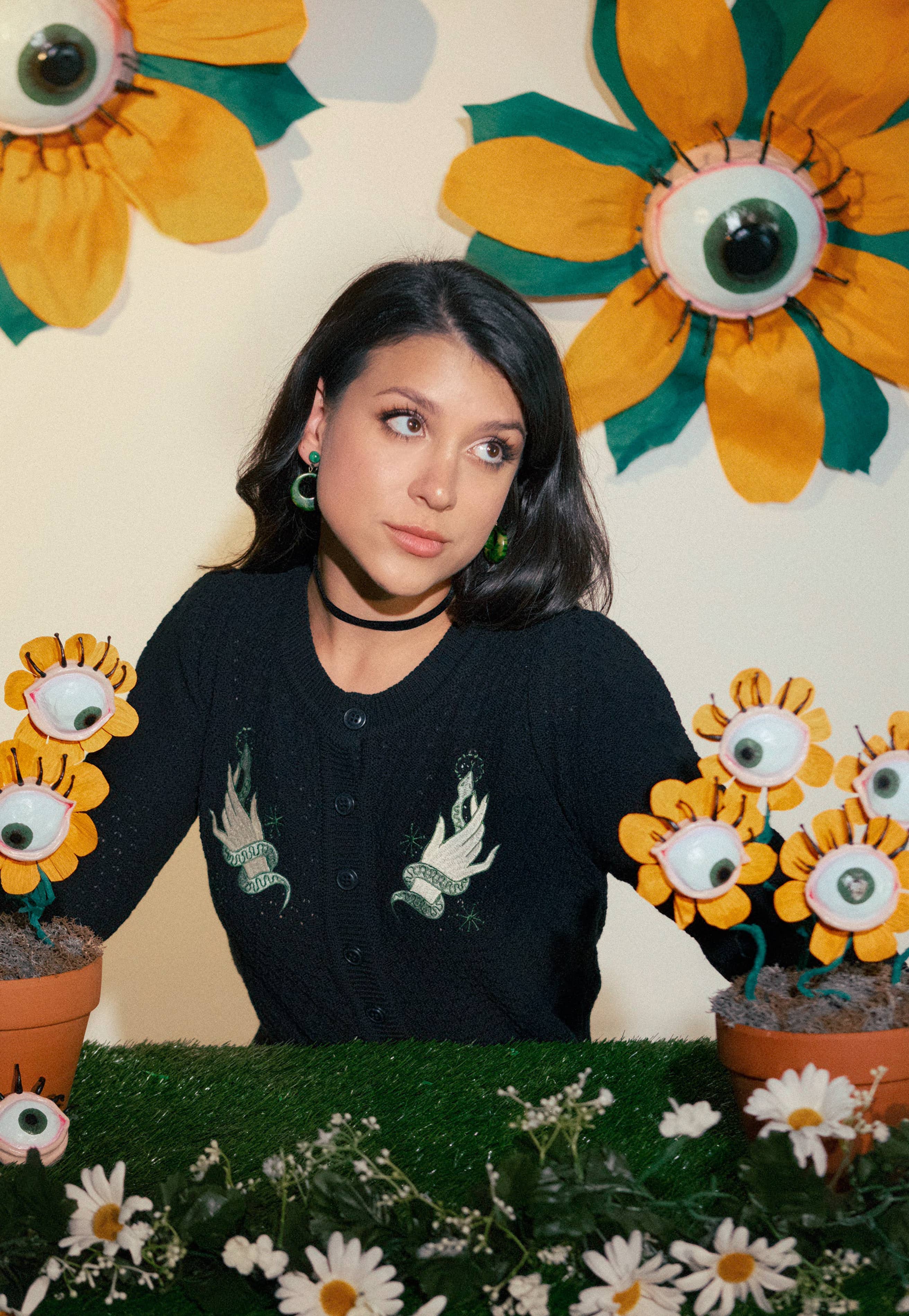 Mischief Made - Wholesale Cardigan - Women's - Snake Wrangler Plus size Cropped Cardigan in Black 1